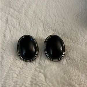 Black Oval Earrings